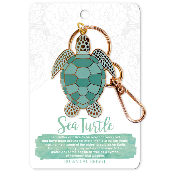Sea Turtle Enamel Keychain