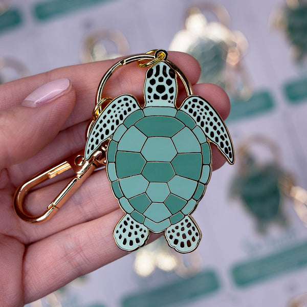 Sea Turtle Enamel Keychain