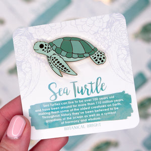 Sea Turtle, Manta Ray & Sea Otter Enamel Pin Set
