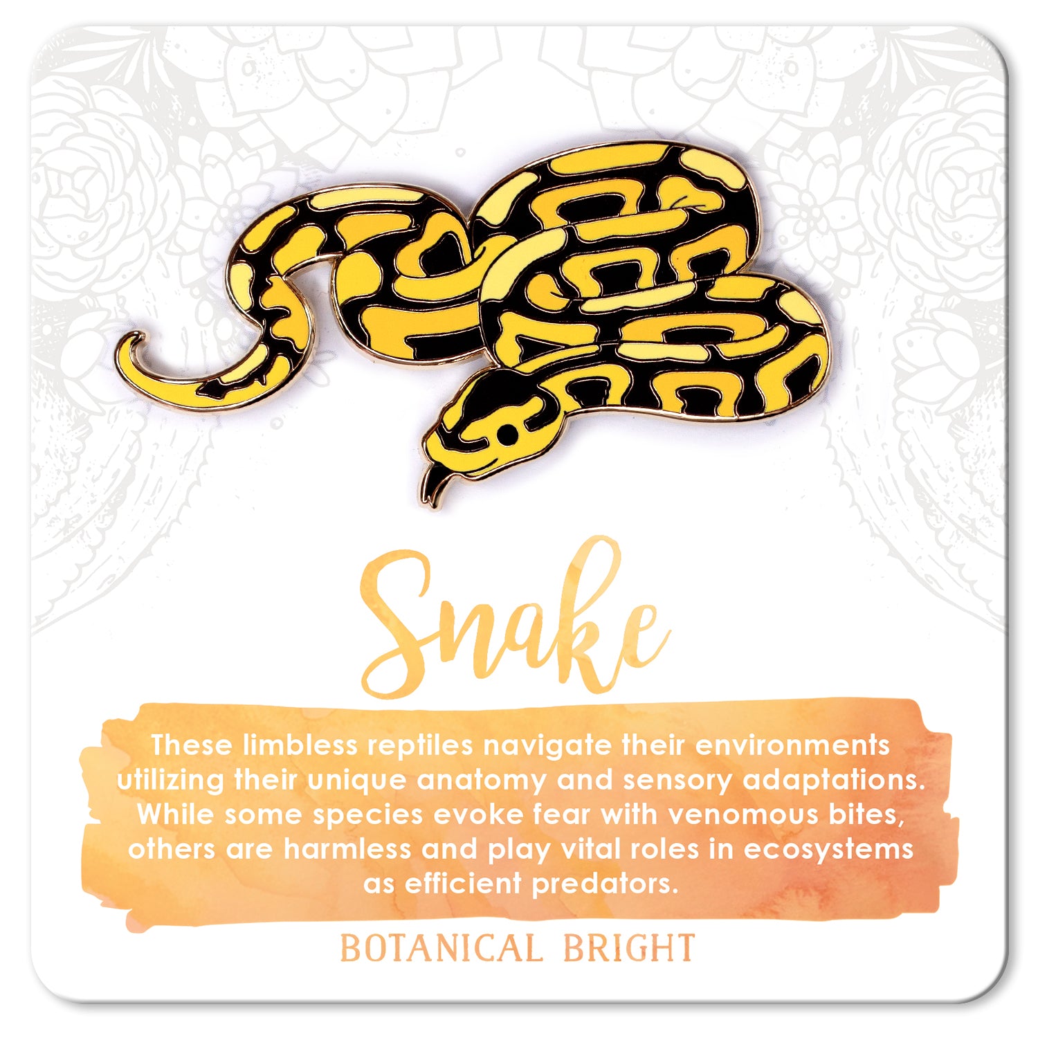 Snake Enamel Pin – Botanical Bright