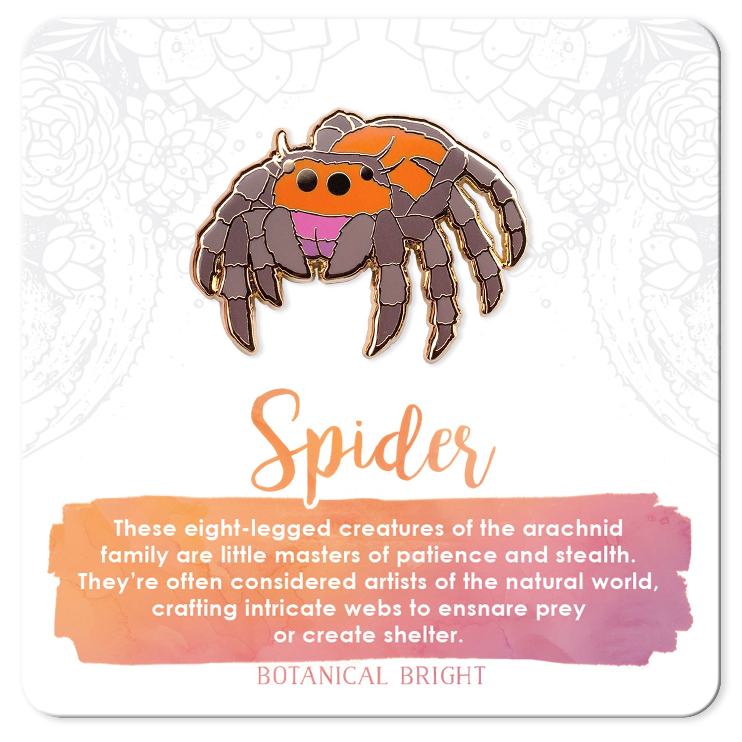 Spider Enamel Pin – Botanical Bright