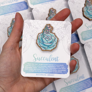 Succulent Wood Pin