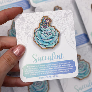 Succulent Wood Pin