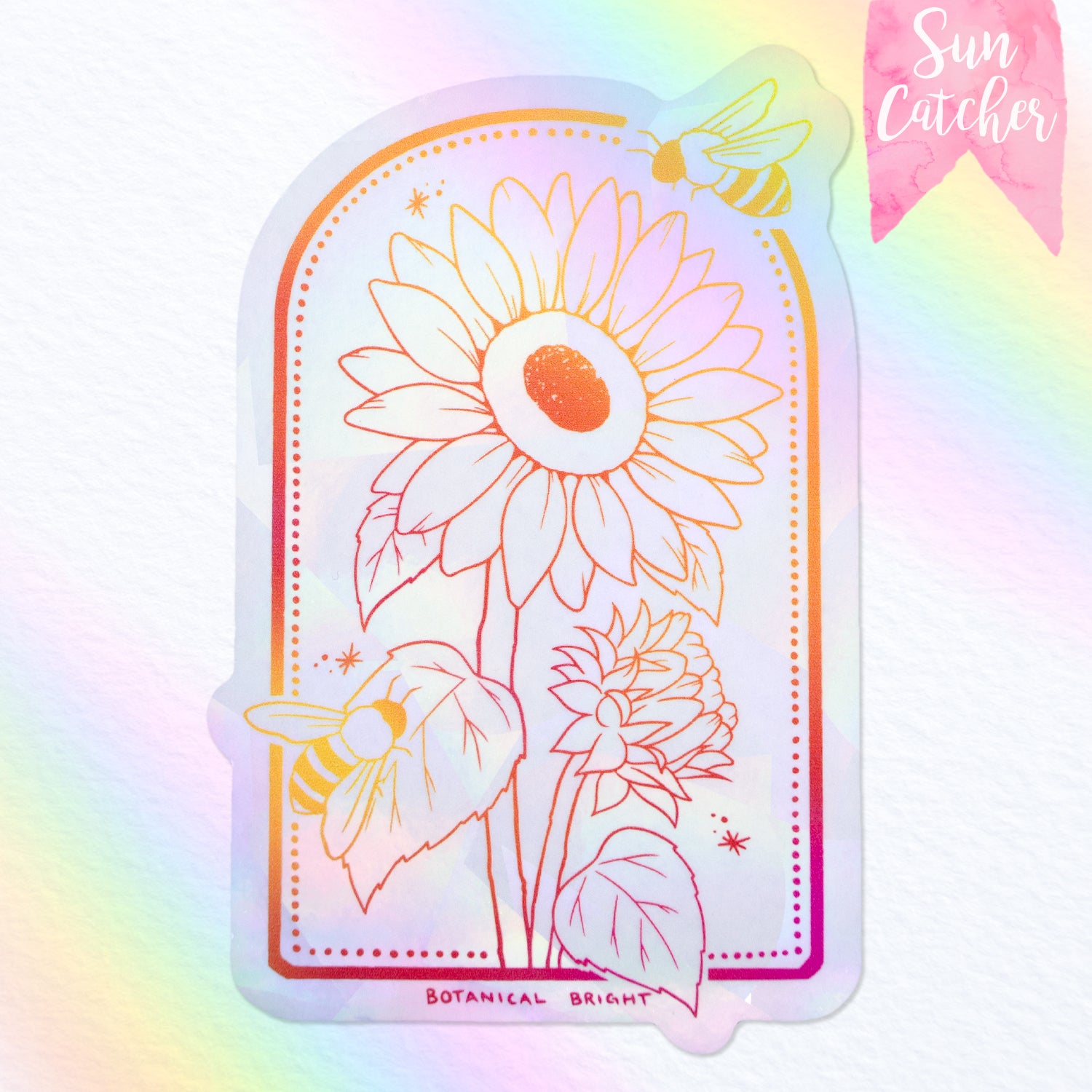 Stickers D'Arc-en-Ciel Botanopia – Autocollants Décoratifs, Suncatcher Lumineux, Repositionnable Pour Fenêtre