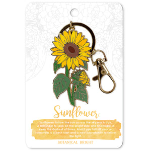 Sunflower Enamel Keychain