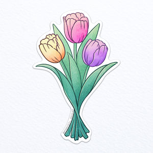 Tulip Bunch Waterproof Vinyl Sticker