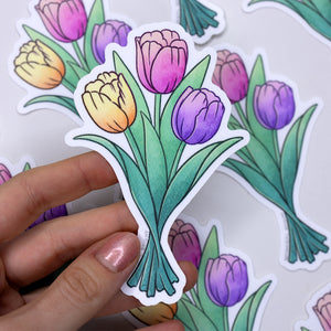 Tulip Bunch Waterproof Vinyl Sticker