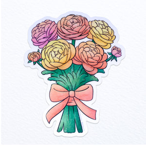 Ranunculus Flower Bunch Waterproof Vinyl Sticker