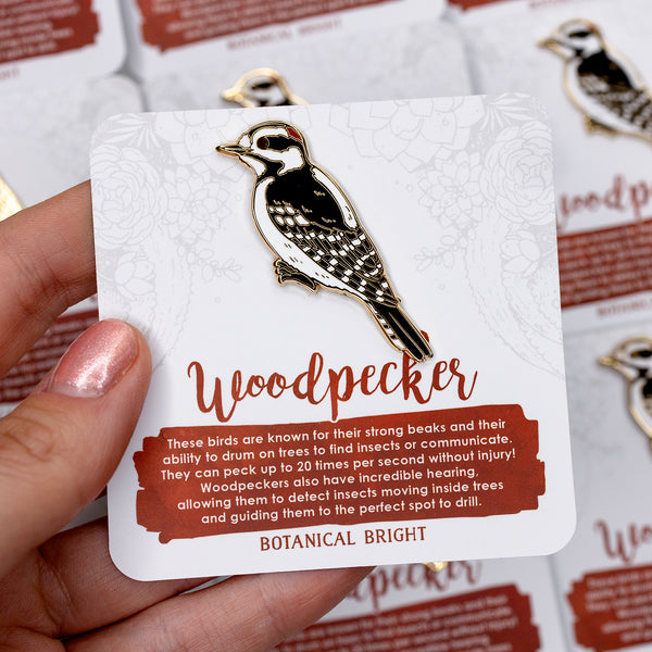 Woodpecker Enamel Pin