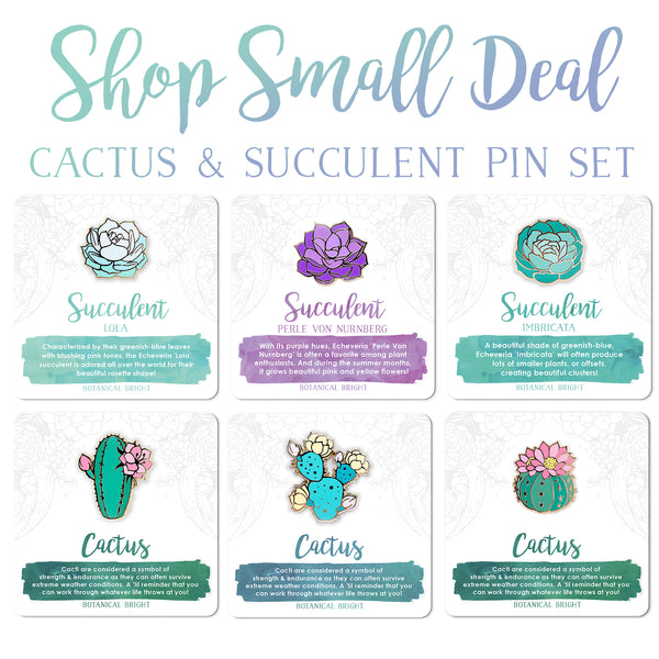 Cactus & Succulent Shop Small Deal Enamel Pin Set