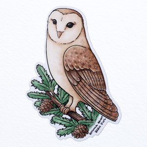 Barn Owl Waterproof Sticker
