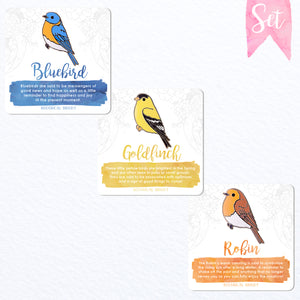 Bluebird, Goldfinch and Robin Enamel Pin Set
