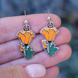 California Poppy Earrings