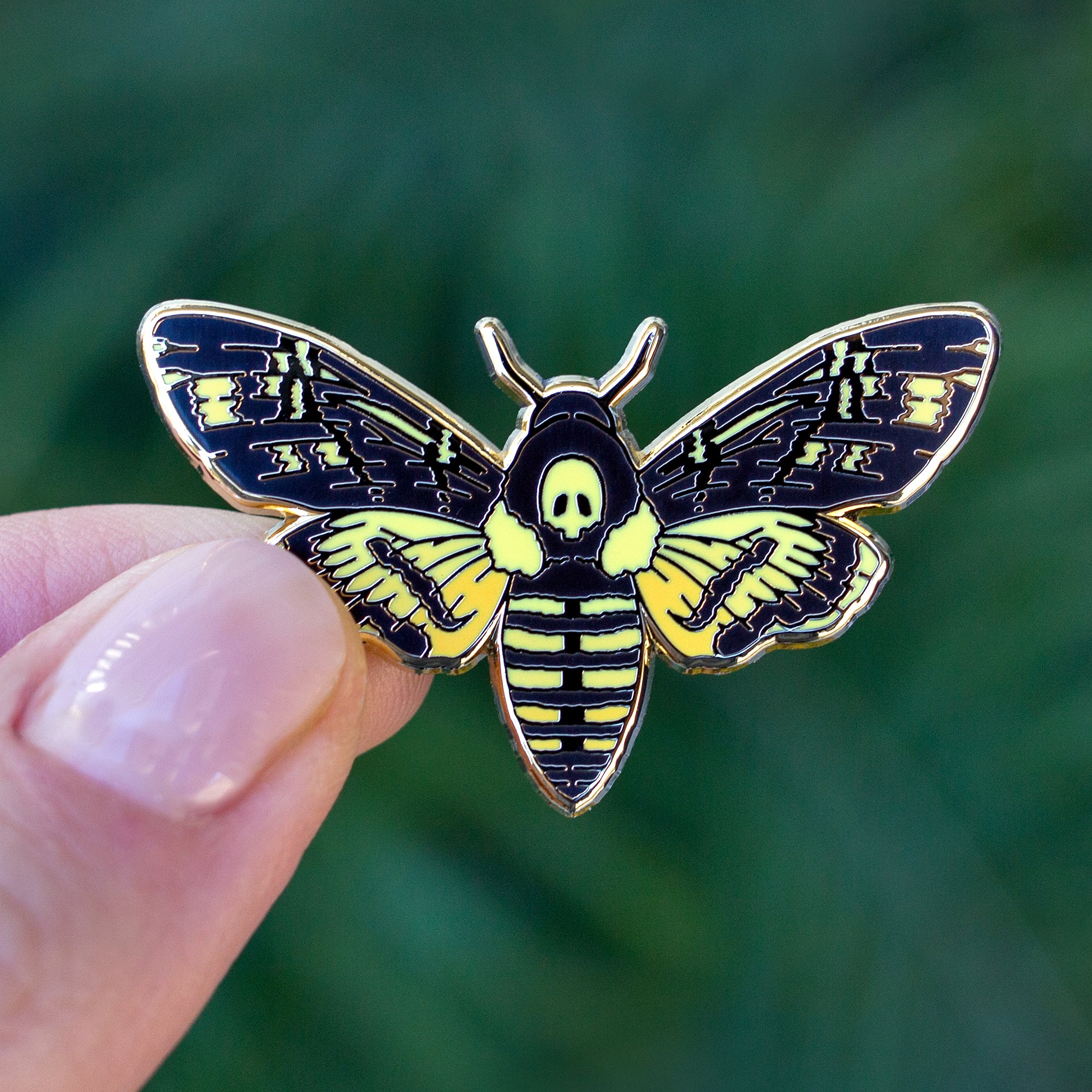 Matter Hawk Pin Death's-head Hawkmoth Enamel Pin – Botanical Bright