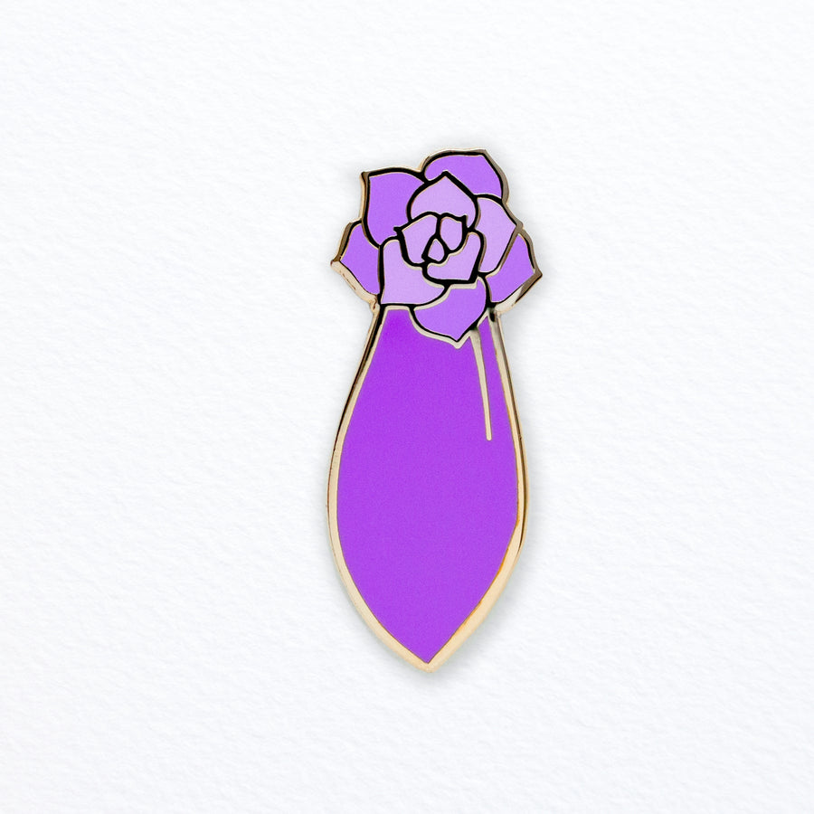Succulent Propagation Enamel Pin - Purple