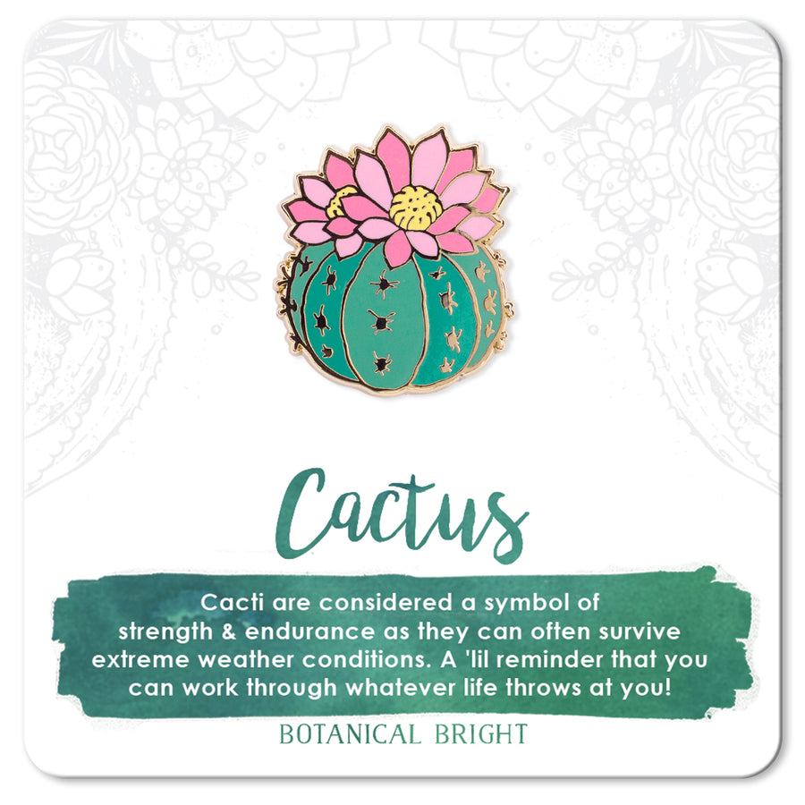 Blooming Round Cactus Enamel Pin