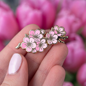 Cherry Blossom Branch Enamel Pin