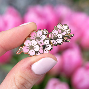 Cherry Blossom Branch Enamel Pin