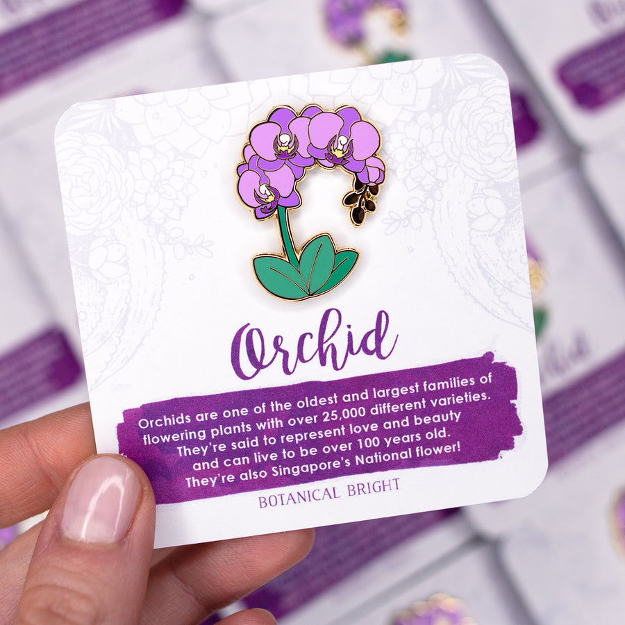 Orchid Enamel Pin – Botanical Bright - Add a Little Beauty to Your Everyday