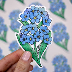 Forget-Me-Not Waterproof Sticker