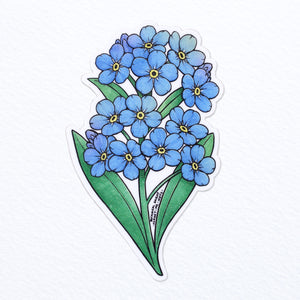 Forget-Me-Not Waterproof Sticker