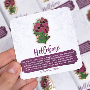Hellebore Enamel Pin – Botanical Bright - Add a Little Beauty to Your ...