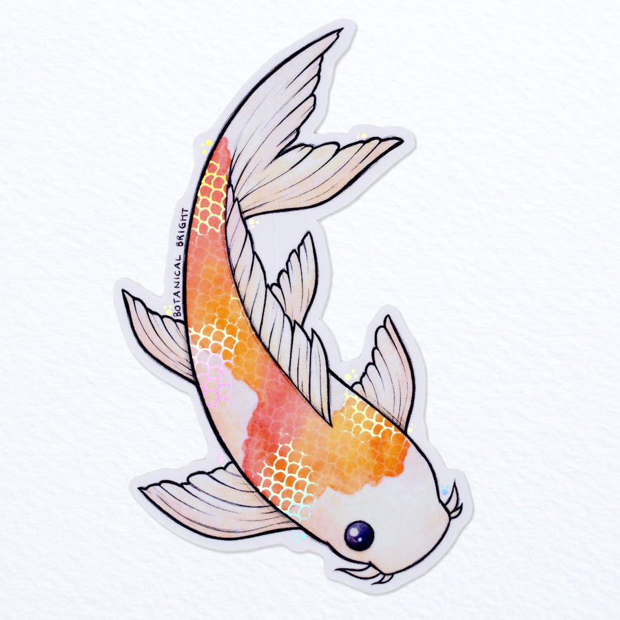 Koi Fish Sticker with Holographic Details