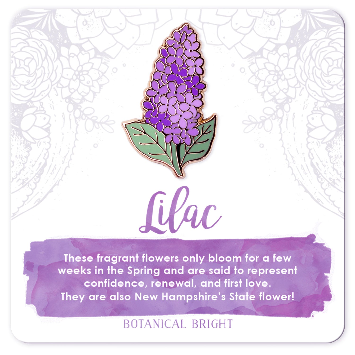 Lilac Enamel Pin – Botanical Bright - Add a Little Beauty to Your Everyday