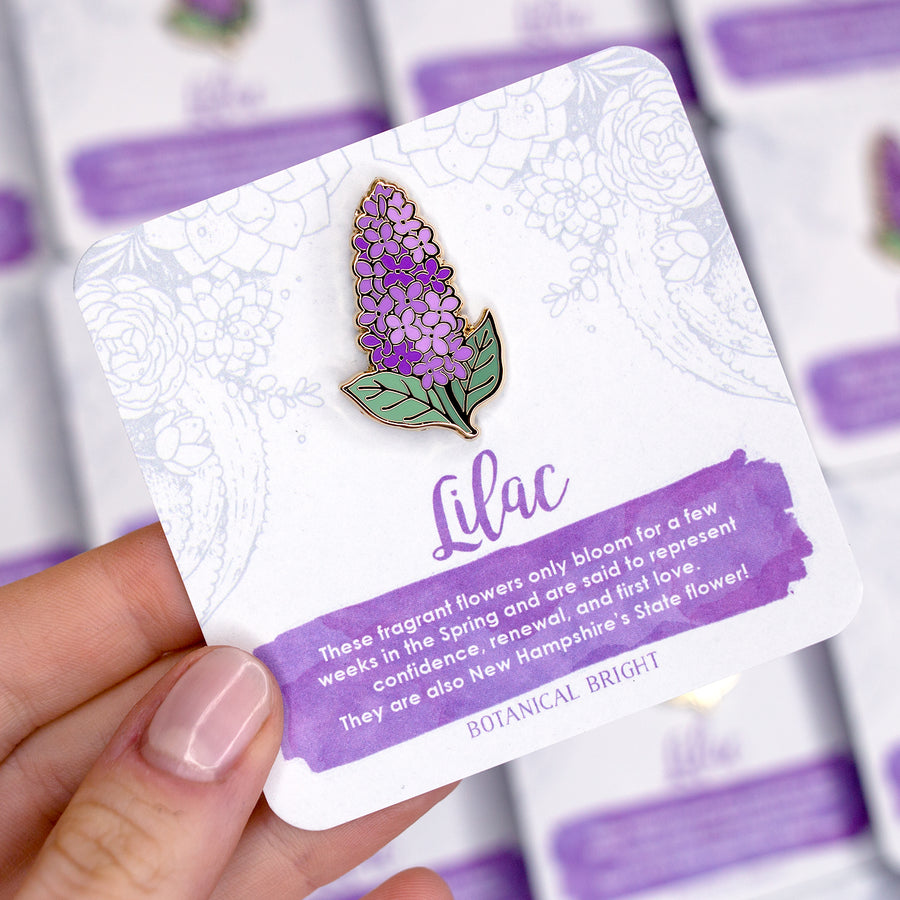 Lilac Enamel Pin – Botanical Bright - Add a Little Beauty to Your Everyday