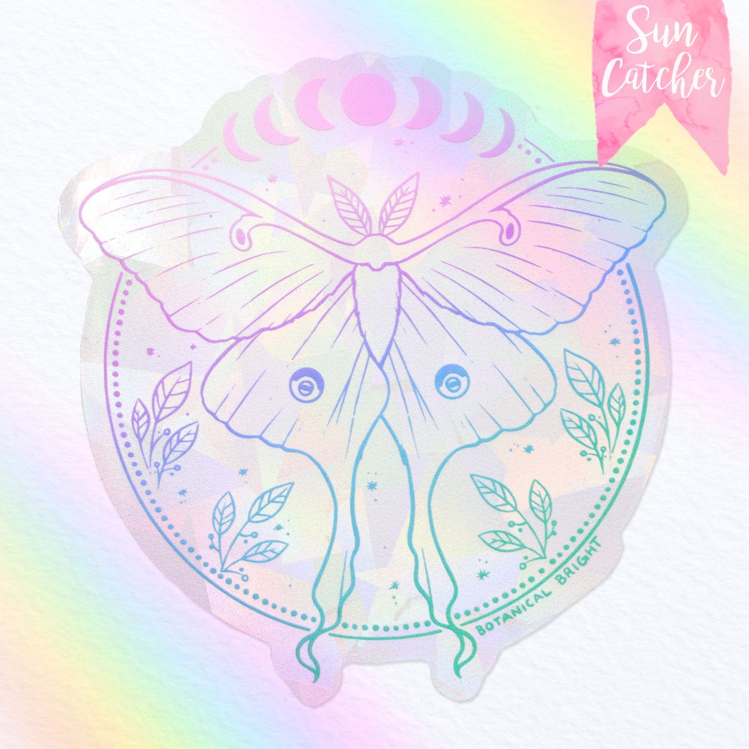 Luna Moth Sun Catcher Rainbow Maker Window Sticker – Botanical Bright - Add  a Little Beauty to Your Everyday