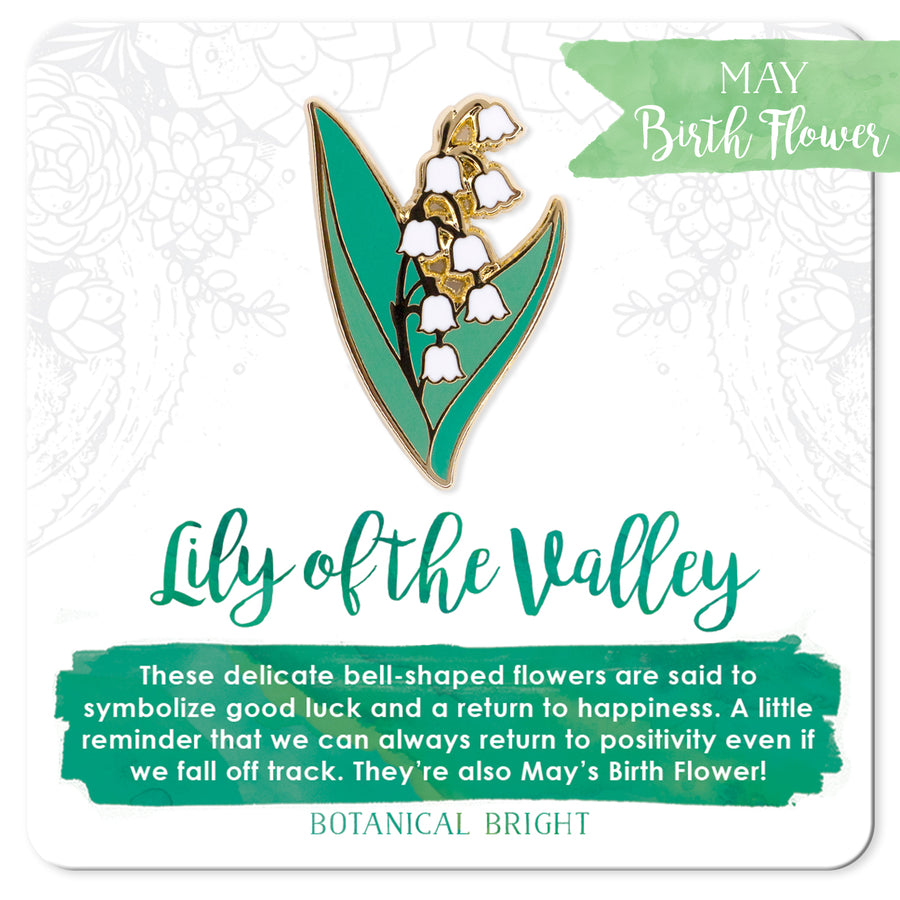 Lily of the Valley Enamel Pin – Botanical Bright - Add a Little Beauty ...