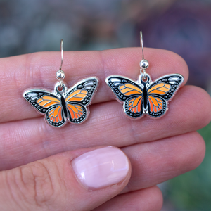 Monarch Butterfly Charm Earrings