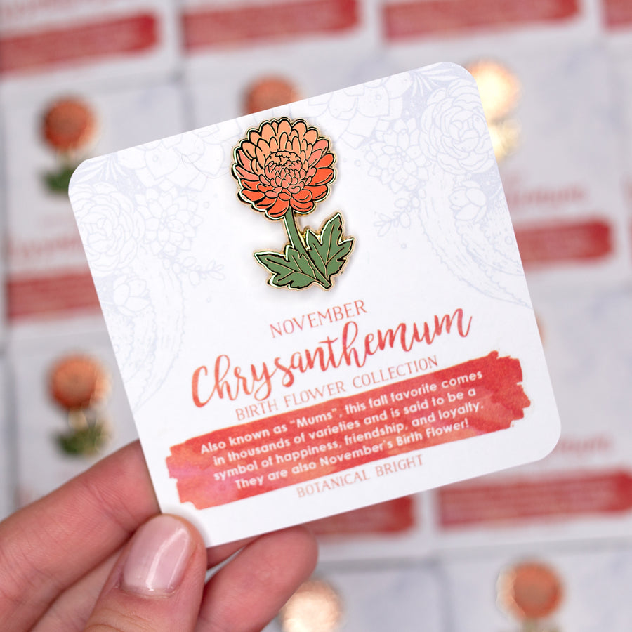 Chrysanthemum Enamel Pin