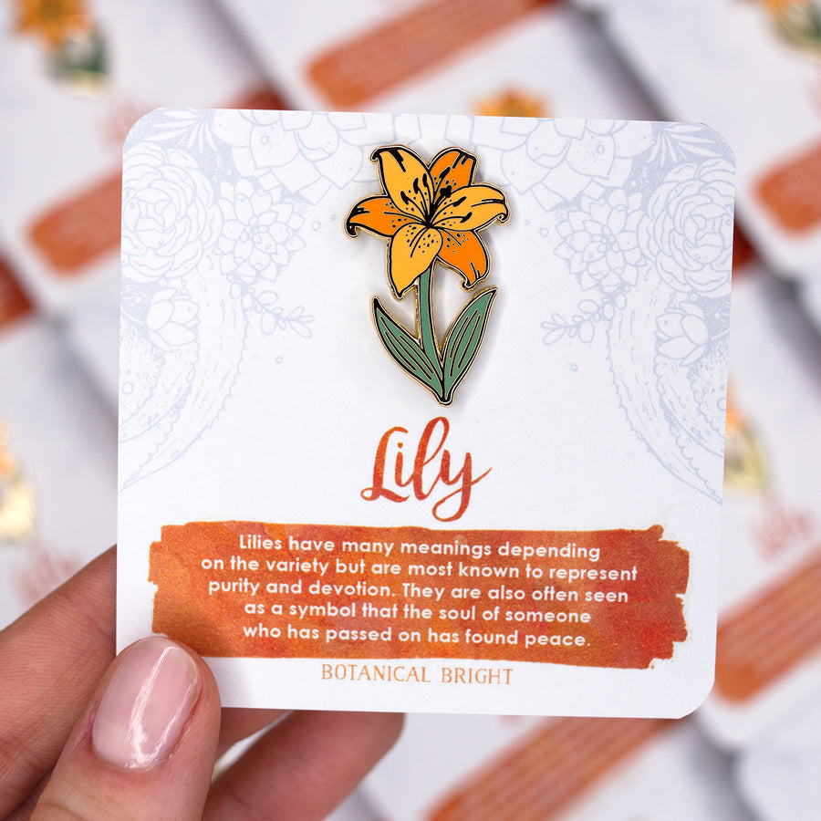 Lily Enamel Pin – Botanical Bright - Add a Little Beauty to Your Everyday