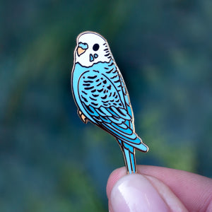 Blue Parakeet Enamel Pin