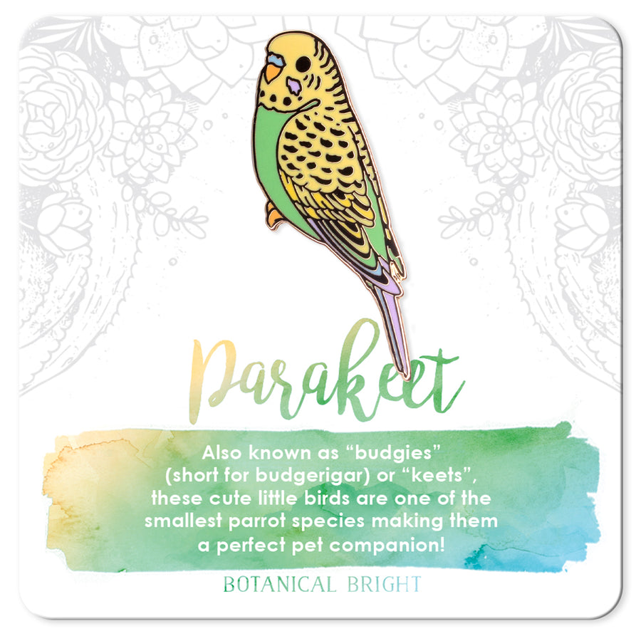 Green Parakeet Enamel Pin