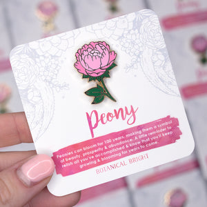 Peony Enamel Pin – Botanical Bright - Add a Little Beauty to Your Everyday