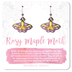 Rosy Maple Moth Earrings
