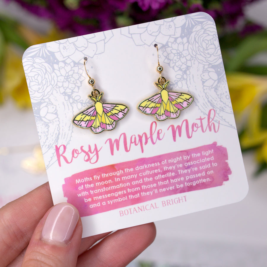 Rosy Maple Moth Earrings Beaded Jewelry Making Kit-KIT-E-ROM