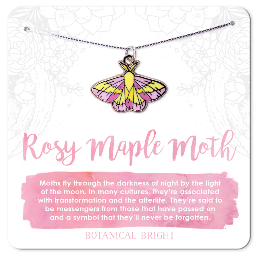 Rosy Maple Moth Necklace