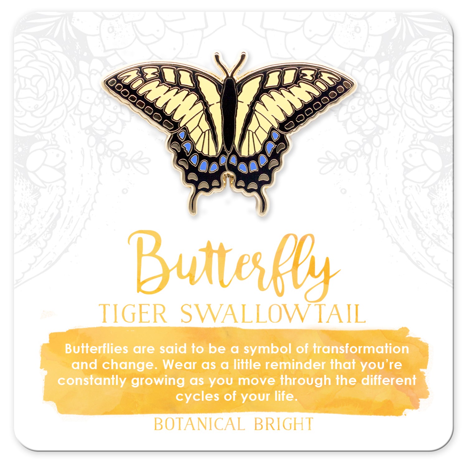 Enamel Pin - Butterfly - Natural Values – Berkley Illustration
