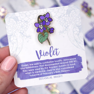 Violet Enamel Pin – Botanical Bright - Add a Little Beauty to Your Everyday